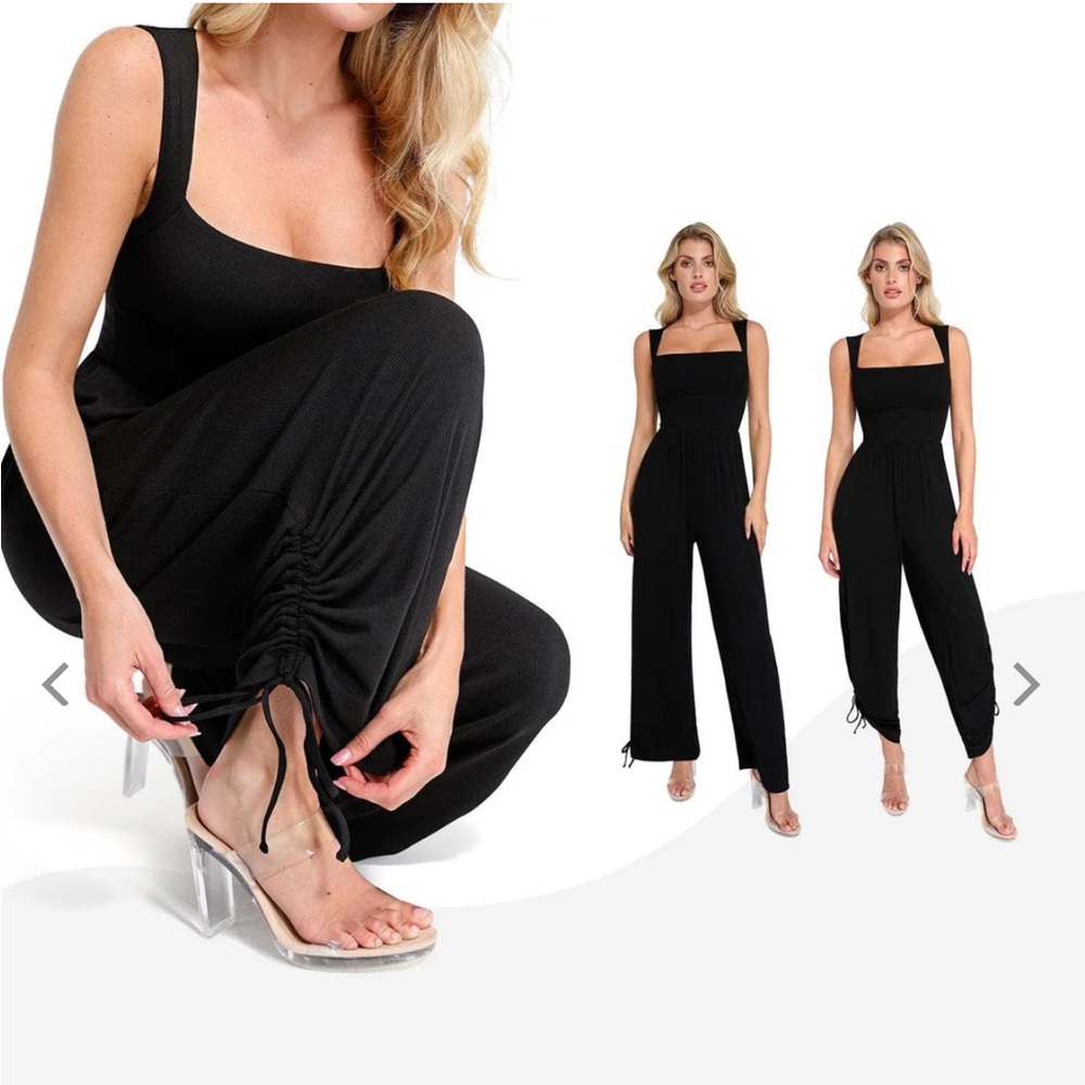 Popilush Elegant Black Wide Leg Jumpsuit - Picture 12 of 15